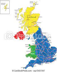 Topografische kaart engeland, hoogte, reliëf. Wales Kaart Schotland Engeland Kaart Vector Roads Verenigd Steden Geweld Secretarieel Hoog Gedetailleerd Canstock