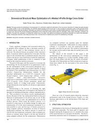 PDF) Dimensional Structural Mass Optimization of a Welded I-Profile Bridge  Crane Girder