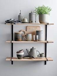 Dynan wall shelf, white, 15 3/4x5 7/8x15 3/4. 3 Tier Oak Wood Wall Shelf With Black Metal Frame Shelving Unit Bathroom Kitchen Unbranded Regalwand Wandregal Kuche Aufbewahrung Ideen