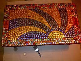 Bottle Cap Table Designs Hey Reddit Check Out This Beatles Bottle Cap Table I Ve Been Working Bottle Cap Table Beer Cap Art Bottle Cap Crafts