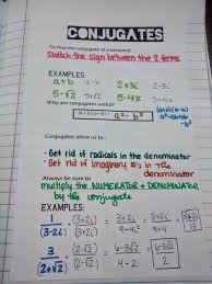 Conjugates Inb Notes Teaching Algebra Math Methods High School Math