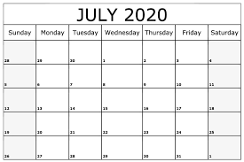 Free Blank July 2020 Printable Calendar In 2020 July Calendar Monthly Calendar Template September Calendar