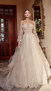 Off Shoulder Bishop Sleeve Wedding Dress Galia Lahav Couture Fall 2018 Wedding Dresses Florence By Night Bridal Collection Wedding Inspirasi Silk Tulle Wedding Dress Draped Wedding Dress Bridal Dresses