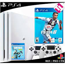 No te quedes sin tu fifa, el juego mas esperado de este año! Ps4 Playstation 4 Pro 1tb Blanca 2 Mandos Blancos Juego Fifa 2019 Fornite