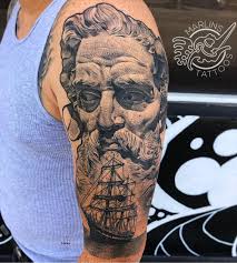 Best Black And Grey Tattoo Artists In Michigan Realistic Poseidon Tattoo Poseidontattoo Marlins Tattoos Poseidon Tattoo Black And Grey Tattoos Greek God Tattoo