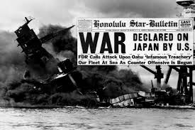 Photograph of battleship row taken from a japanese plane at the beginning of the attack. Headlines Photos Japan Bombs Pearl Harbor In Hawaii Us Declares War Joins Wwii 1941 Click Americana