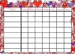 Free Printable Chore Charts Valentines Day Hearts Kids