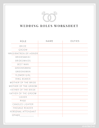 Wedding Roles Worksheet Cheers And Confetti Blog By Eventective Wedding Roles Wedding Checklist Budget Wedding Budget Worksheet