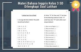 Similar books ebook bahasa inggris kelas 456 sd kelas 3 pdf buku bahasa inggris bse kelas 5 bse. Materi Bahasa Inggris Kelas 3 Sd Dilengkapi Soal Latihan Operator Sekolah