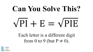 And there will also be pie with an e at the end. Pi Day Puzzle Solve For Each Letter Mind Your Decisions
