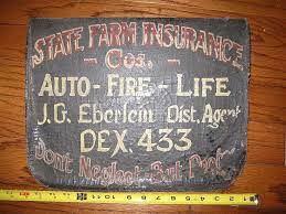 Vintage Painted Insurance Trade Sign State Farm Advertisement Auto State Farm Insurance Painting Leather Trade Sign