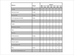 22 chore chart template free pdf excel word formats