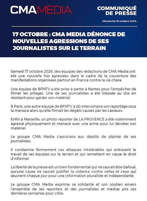 BFMTV INSIDE on X: "COMMUNIQUE CMA MEDIA @BFMTV @laprovence" / X