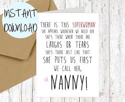 Simple and sweet birthday card for mum. Printable Nanny Card For Nanny Mothers Day Card Nanny Birthday Etsy Birthday Cards For Mum Birthday Card Printable Nanny