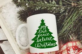 Download Free Peace Love Joy Christmas Tree Svg Dxf Eps Png Cut File Cricut Sil Crafter File PSD Mockup Templates
