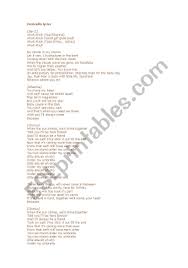 English Worksheets Rihanna Umbrella Lyrics