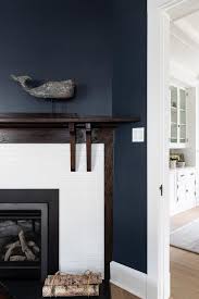 An accent wall establishes a focal point in your space, so the wall you choose is important. Navy Blue Fireplace Accent Wall Novocom Top