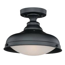 Shop Keenan 12 25 In W Bronze Farmhouse Barn Dome Semi Flush Mount Ceiling Light 12 25 In W X 9 5 In H X 12 25 In D Overstock 20985807