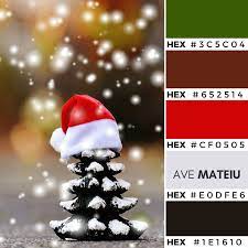 Conifer Cone Wearing Christmas Hat Color Palette 365 Ave Mateiu Christmas Color Palette Color Palette Christmas Colour Schemes