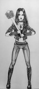 Black Metal Girl Draw Black Metal Girl Metal Girl Heavy Metal Girl