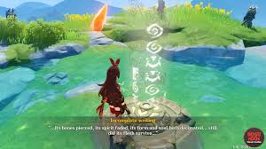 That means the correct sequence is 2, 7, 5, 8, 3, 4 and 6. Genshin Impact Incomplete Writing Geo Statues Puzzle