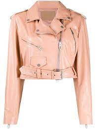Drome Cropped Belted Biker Jacket Farfetch Biker Jacket Jackets Shirt Dress Style