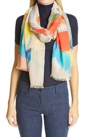 Fill a sink with cool water and detergent. Women S Akris Geometric Print Cashmere Silk Scarf Editorialist