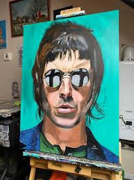 New Painting, My Noel Gallagher Portrait..." The Dying Of The Light "...Oil  and Metallic Acrylics On Canvas...Hope You Like It...Available To Own...🎨🙏
