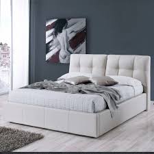 Tidyard struttura letto matrimoniale idraurico con contenitore e led in ecopelle bianca/nera,telaio letto giroletto matrimoniale idraulico con contenitore e luce led,letto matrimoniale idraurico. Letto Contenitore Similpelle