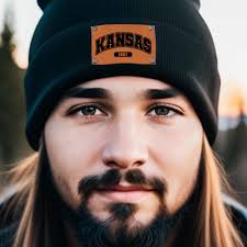 Buy Kansas Engraved Leather Patch Beanie State Pride Beanie Christmas Gift  Online in India