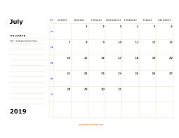 July 2019 Calendar With Holidays July July2019 July2019calendar 2019calendar Calendar Template Printable Calendar Template Holiday Calendar Printable