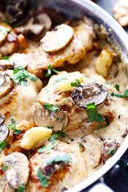Tender And Juicy Chicken In The Most Amazing Creamy And Delicious Garlic Mushroom Sauce This Makes Mushroom Chicken Garlic Mushrooms Creamy Garlic Mushrooms