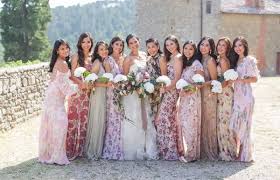 10 Things We Just Loved From Filipino Celebrity Weddings Floral Bridesmaid Dresses Bridesmaid Dresses Floral Print Floral Bridesmaid Dresses Mismatched
