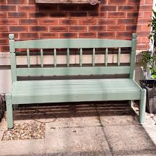 A really clever, upcycling idea, using two chairs and a special chalk paint. From Bed Frame To Diy Garden Bench Cost Free Upcycling Job To Inspire All