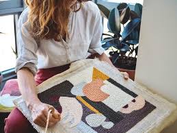 Start planning for seal harbor. Diy Bath Mat From Modern Rug Hooking Featured In Domino Roost Books
