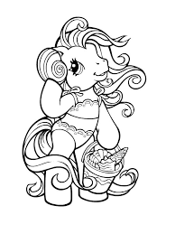coloriage petit poney a la plage avec son seau mon oddbods