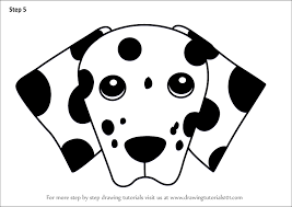 Start the drawing the dalmatian dog! Learn How To Draw A Dalmation Dog Face For Kids Animal Faces For Kids Step By Step Drawing Tutorials