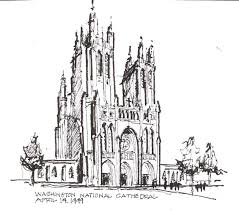 Hand Sketch Of Washington National Cathedral Architecture Sketch Washington National Cathedral Architecture Drawing