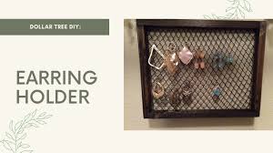 Mini jewelry organizer made with things from dollar tree. Dollar Tree Diy Earring Holder Youtube