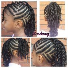 The braids are neatly tied in a ponytail and a cornrow is left free at the front of each side of your head to have an austere feel. Hairstyle For Black Girl Hair Styles Natural Hair Styles Lil Girl Hairstyles