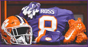Uniforms are out in locker room the rock. Austin Pendergist On Twitter When Clemson Runs Down The Hill On Saturday They Will Be Wearing Their All Purple Uniforms For Only The 10th Time In The Modern Era Let S Take A Little