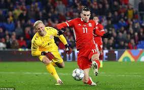 Wales 1 2 Denmark Jorgensen And Braithwaite Win It For Danes National Football Teams Kasper Schmeichel Gareth Bale