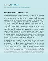 Determine the logical order of your presentation. Interview Reflection Paper Free Essay Example