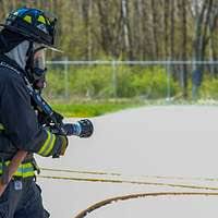 Ryan Kasky, a firefighter at McEntire Joint National