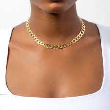 Xl Cuban Chain Choker In 2021 Gold Chain Necklace Womens Chain Choker Women Choker Necklace