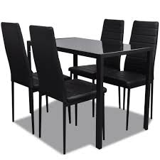 Maybe you would like to learn more about one of these? Vidaxl Contemporary Dining Set With Table And 4 Chairs Black Kitchen Furniture Buy Online In Antigua And Barbuda At Antigua Desertcart Com Productid 51188640