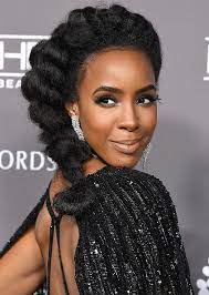 Stylecaster Celebrities With Black Hair Kelly Rowland Black Hair Celebrities Hair Styles Jet Black Hair