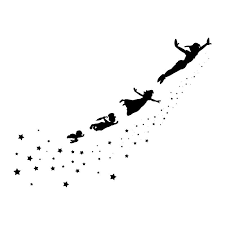Peter Pan Flying Art Board Print By Jegs Peter Pan Tattoo Peter Pan Silhouette Disney Silhouette Art