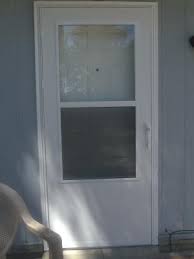 Pine, douglas fir, oak, mahogany, cedar, knotty alder & redwood; Larson West Point White Mid View Tempered Glass Standard Half Screen Storm Door Common 32 In X 81 In Actual 31 75 In X 79 875 In Lowe S Canada