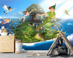 Peter Pan Wall Mural Neverland Wall Mural Peter Pan Etsy Wall Murals Mural Nursery Mural